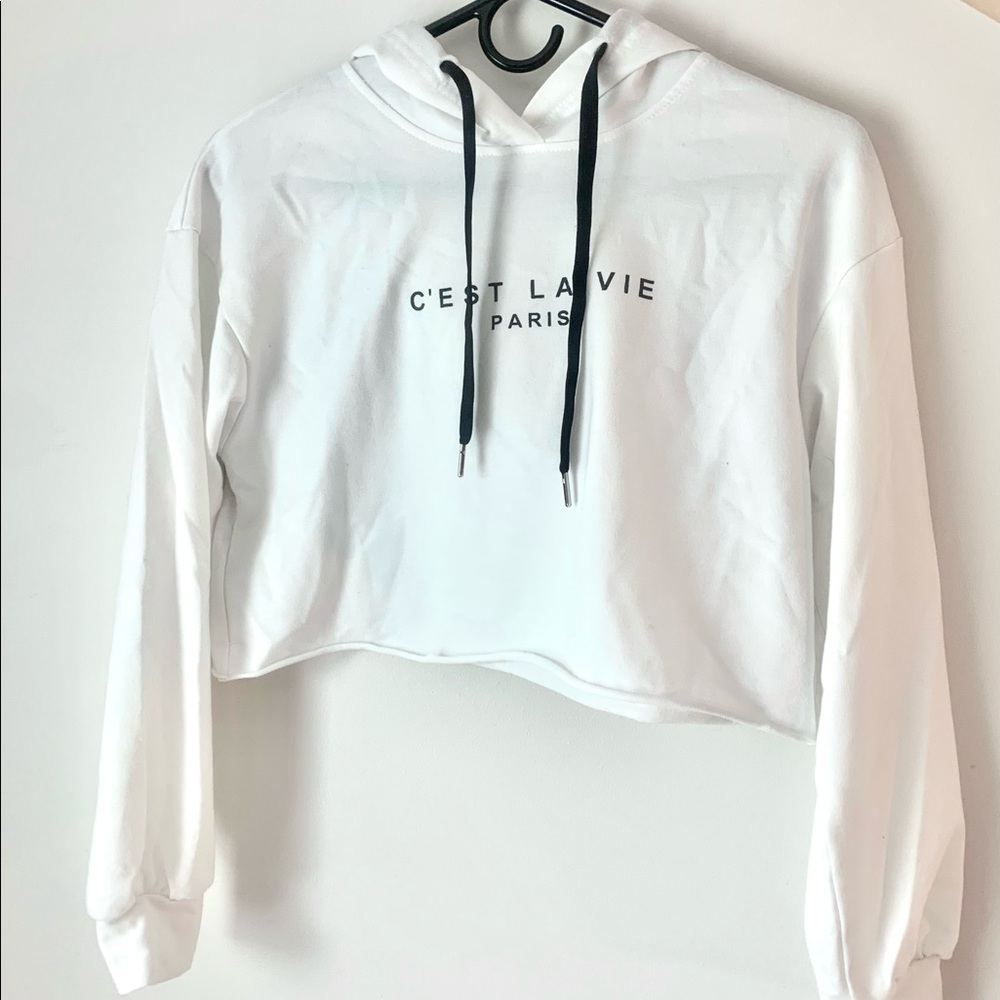 C’est La Vie Cropped Hoodie